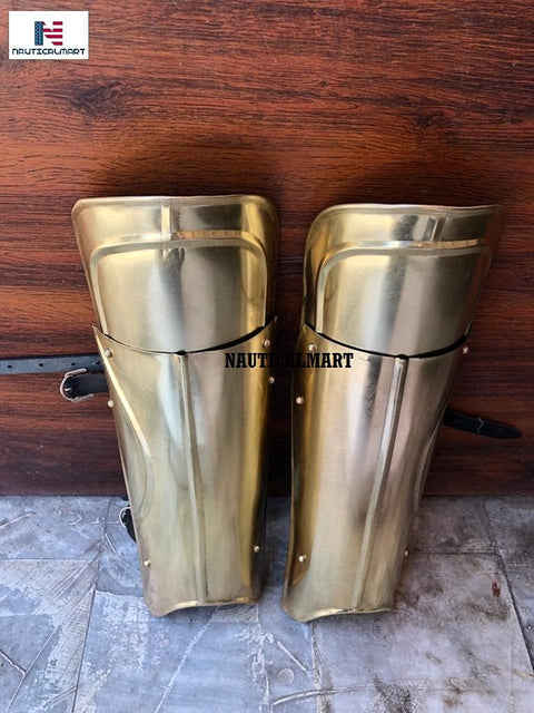 Medieval Warrior Knights Armor Leg Greaves Halloween Costume