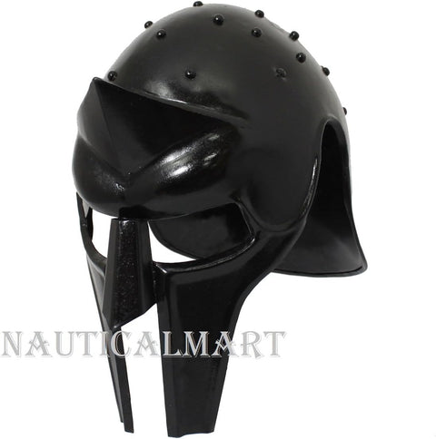 Metal Gladiator Armor Arena Helmet - Black