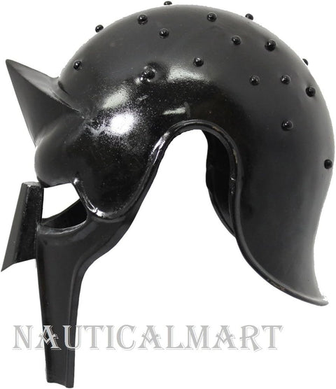 Metal Gladiator Armor Arena Helmet - Black