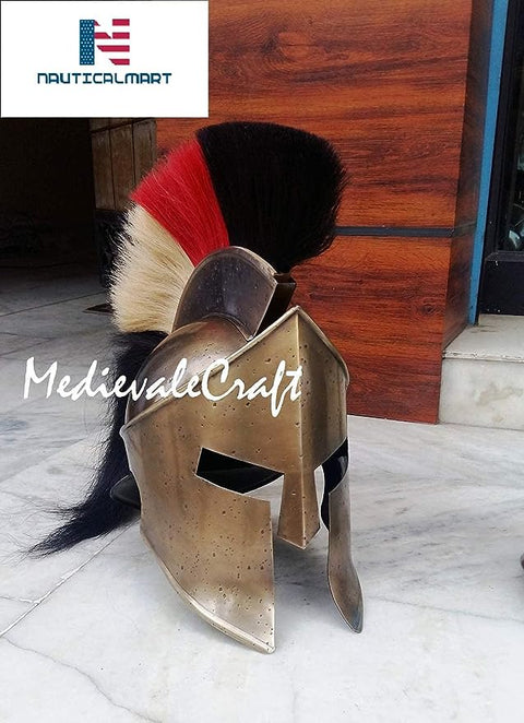 Plate Armour Brass Spartan King Leonidas 300 Armor Helmet