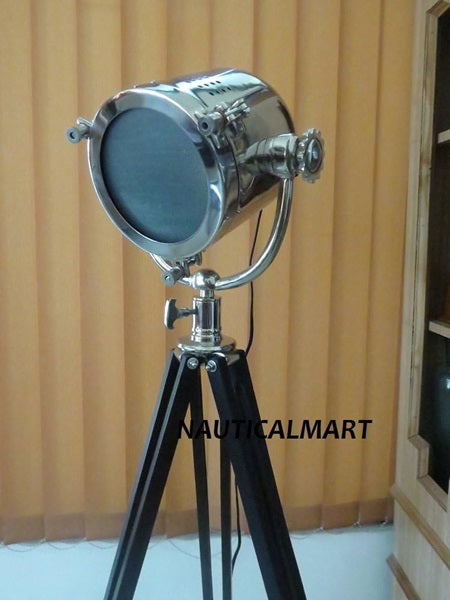 Nautica Searchlight Floor Lamp with Tripod Black Stand