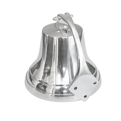 CHROME FINISH ALUMINUM US NAVY SHIP BELL WITH ROPE, 6.5"