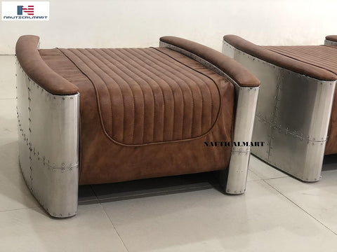 Aviator Ottoman Chair Mid Century Vintage Industrial Sofa Furniture
