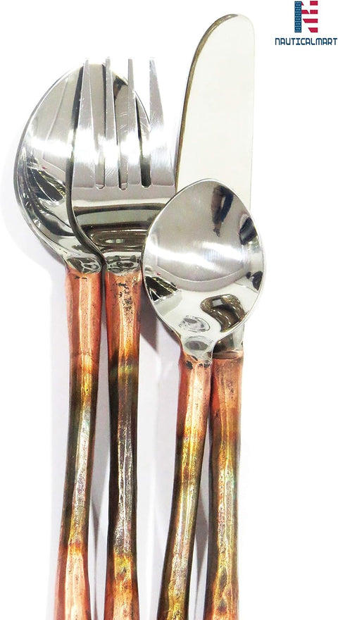 Copper Antique Touch Design Handle Cultlery Set