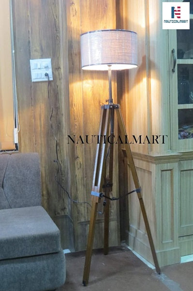 Wooden Tripod Floor Lamp Lighting Stand