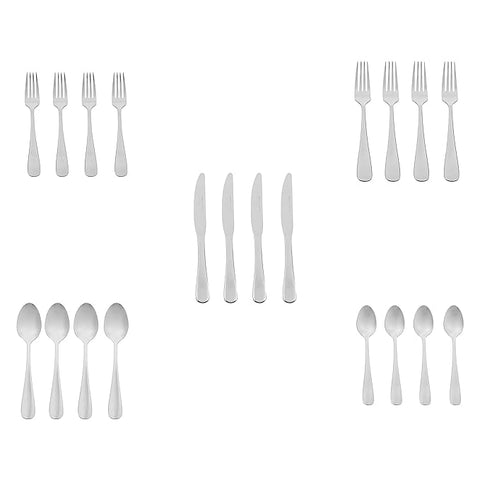 20-Piece Stainless Steel Flatware Silverware Set With Round Edge, Service For 4