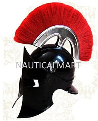 Greek Corinthian Helmet with Red Plume