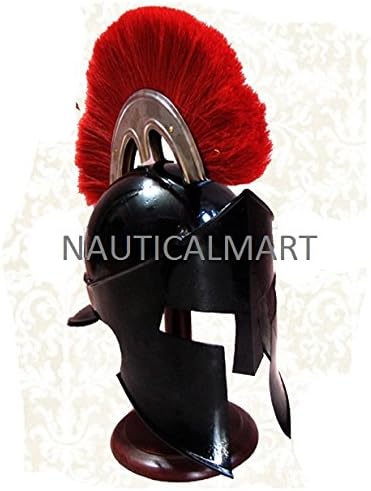 Greek Corinthian Helmet with Red Plume