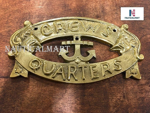 Brass Crew's Quarters Door Sign