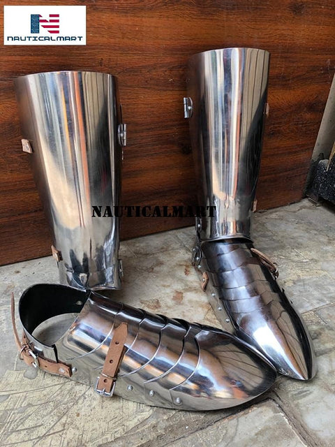 Medieval Functional Gothic Greaves Armor Leg Guard