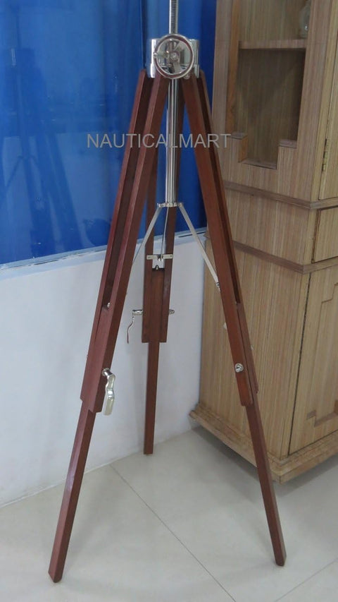 Adjustable Wooden Tripod Floor LAMP Stand