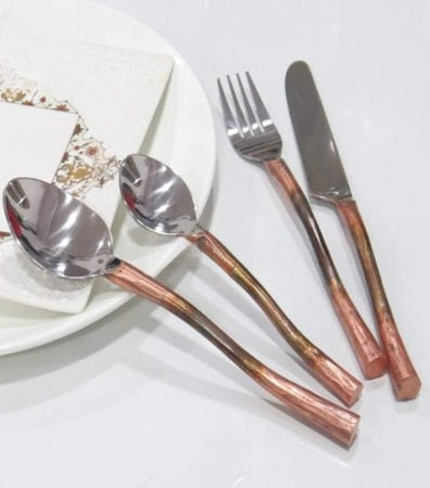 Copper Antique Touch Design Handle Cultlery Set