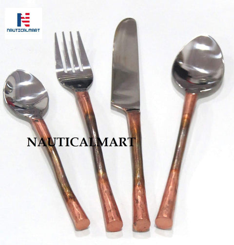 Copper Antique Touch Design Handle Cultlery Set