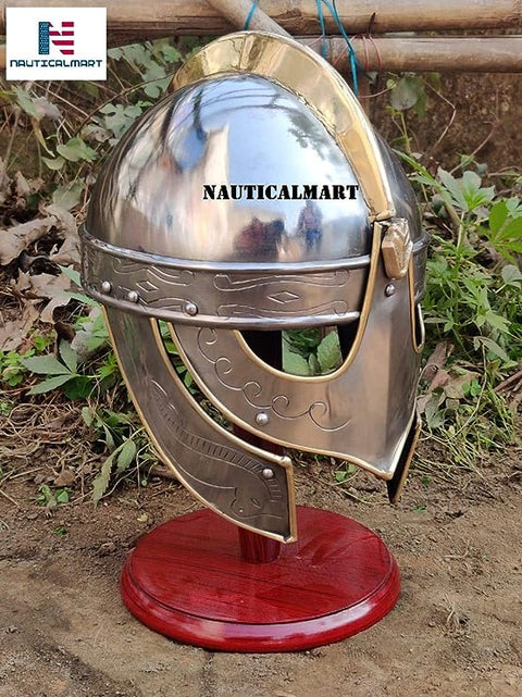 Viking Wolf - Halloween Knight Helmet with Brass Accents