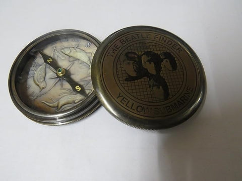 The Beatle Finder Brass 2" Camping Antique Pocket Compass