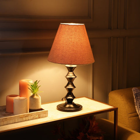 BTR CRAFTS Metal Table Lamp With Conical Shade