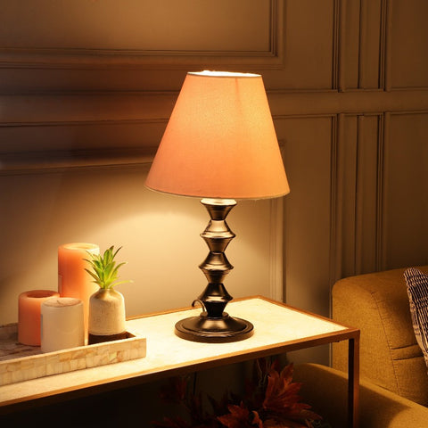 BTR CRAFTS Metal Table Lamp With Conical Shade