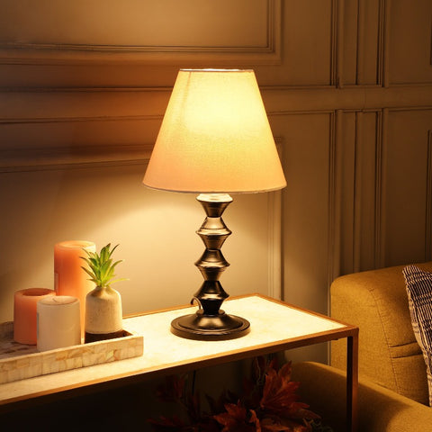 BTR CRAFTS Metal Table Lamp With Conical Shade