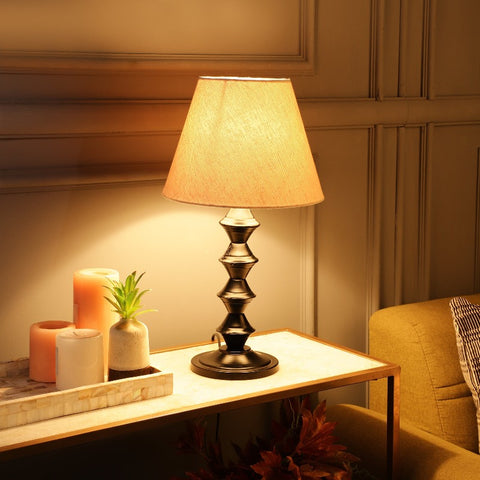BTR CRAFTS Metal Table Lamp With Conical Shade